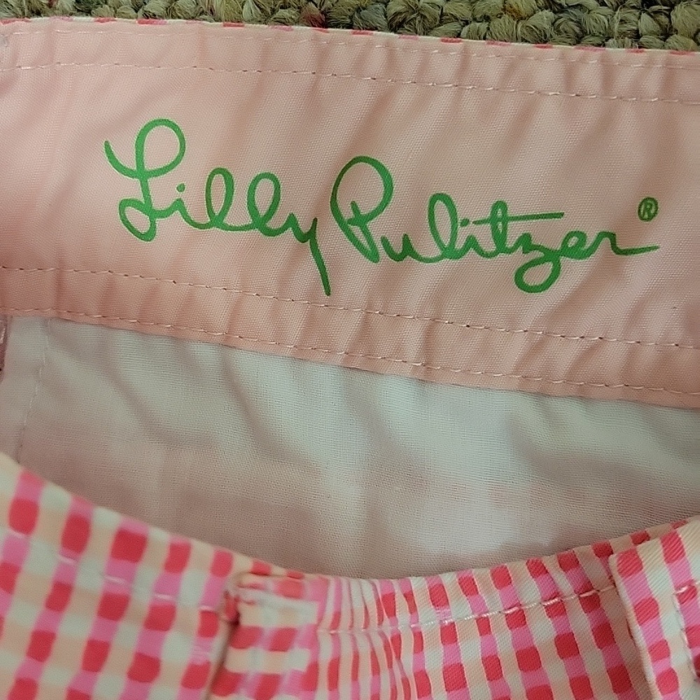 Lilly Pulitzer Pink Gingham Buttercup Shorts Sz 2. Cotton cottagecore summer - Picture 4 of 6
